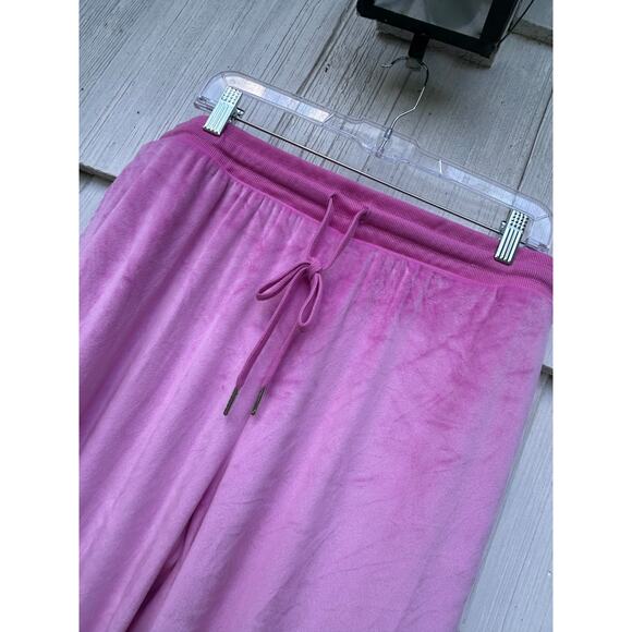 Juicy Couture OG Big Bling Velour Track Pants Rhinestone Logo Pink Size XL - Picture 6 of 10